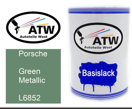 Porsche, Green Metallic, L6852: 500ml Lackdose, von ATW Autoteile West.